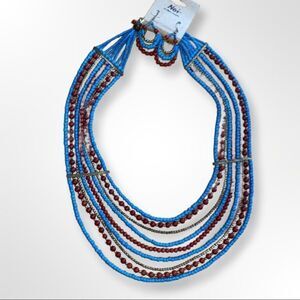 NWT Noi Beautiful Beaded Necklace & Earring Set
